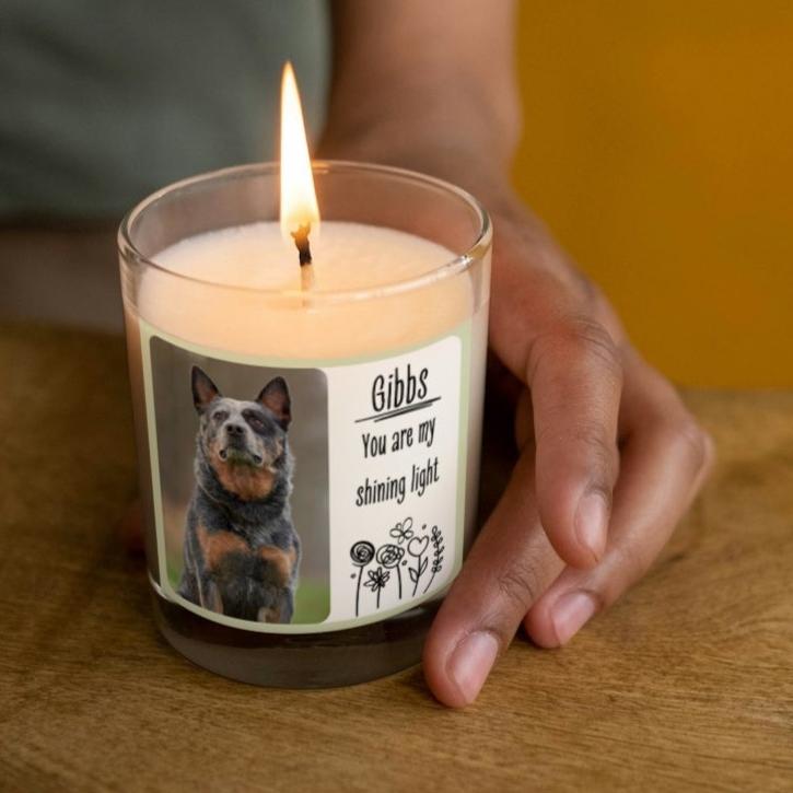 Scented Candle Personalised Dog Photo Gift Candle Dog Lover Scented Candle Custom Candle Dog Lover Gift