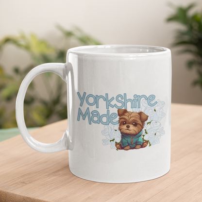 Yorkshire White Rose Mug Yorkshire Terrier Coffee Mug Dog Lover Gift