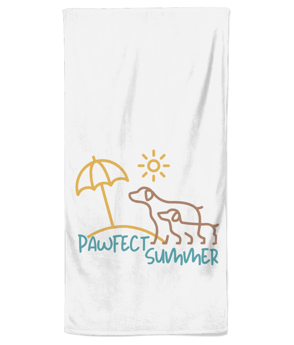 Pawfect Summer Beach Dog Lover Beach Towel