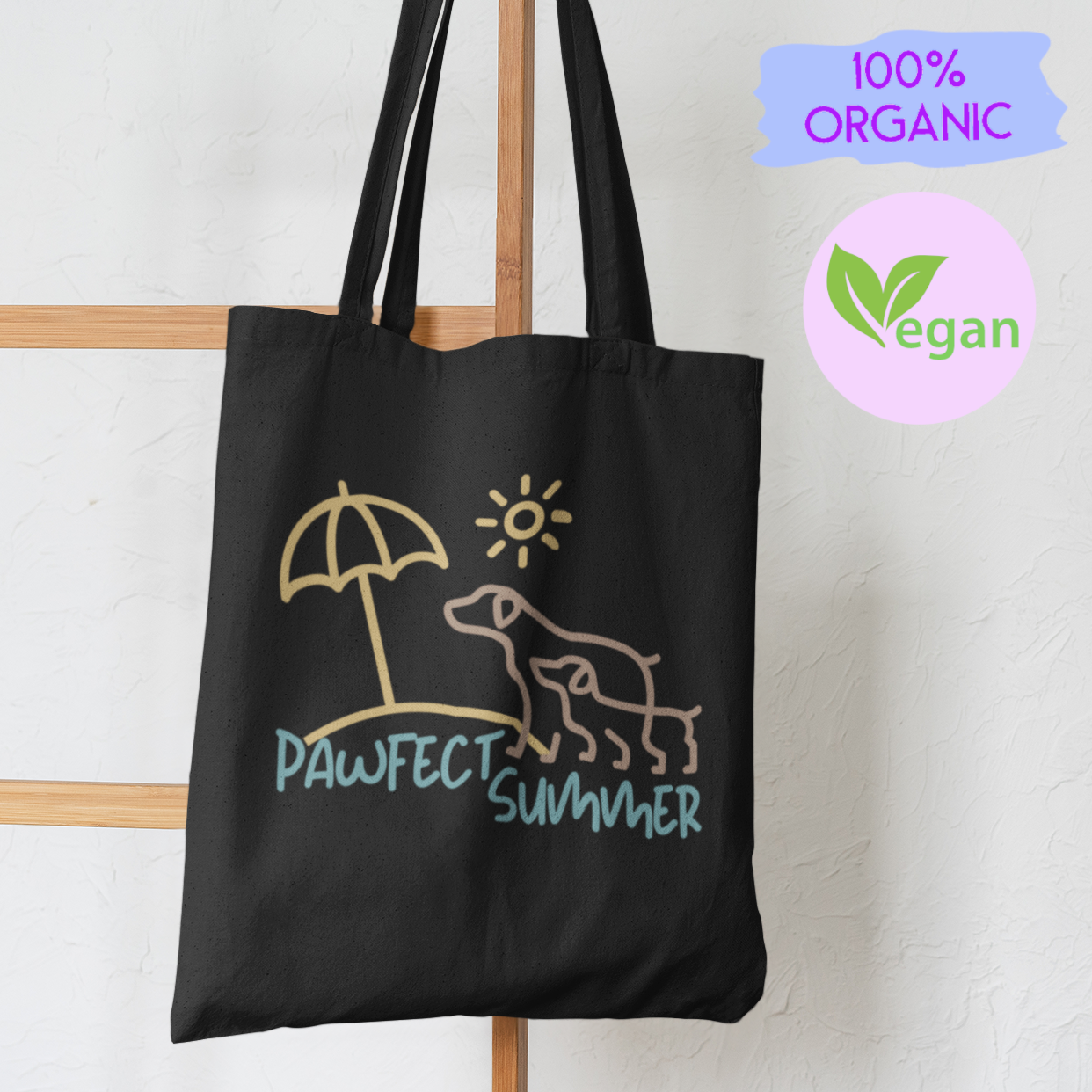 Pawfect Summer Beach Dog Lover Tote Shoulder Bag