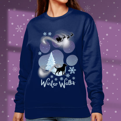 Pawprint Dog Sweatshirt Winter Sweater Dog Walks Winter Snow Sweatshirt Dog Lover Christmas Sweatshirt