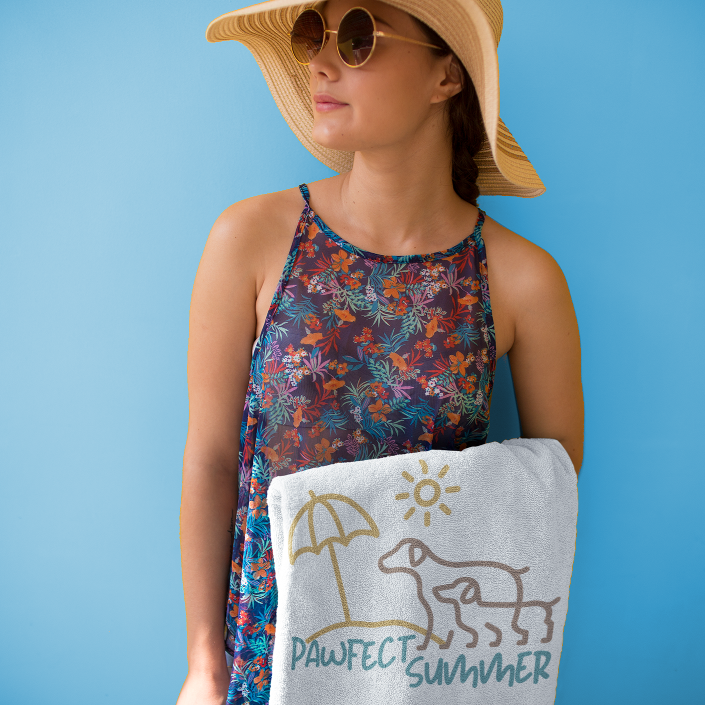 Pawfect Summer Beach Dog Lover Beach Towel