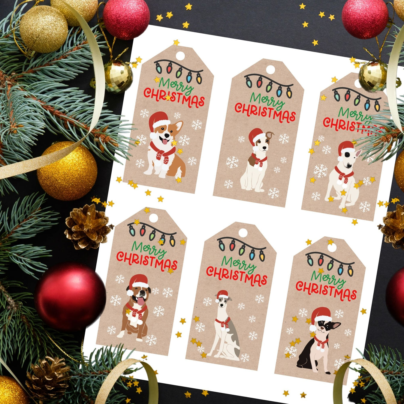 Christmas Gift Tags Dog Lover Gift Tags Printable Dog Tag Christmas Gi ...