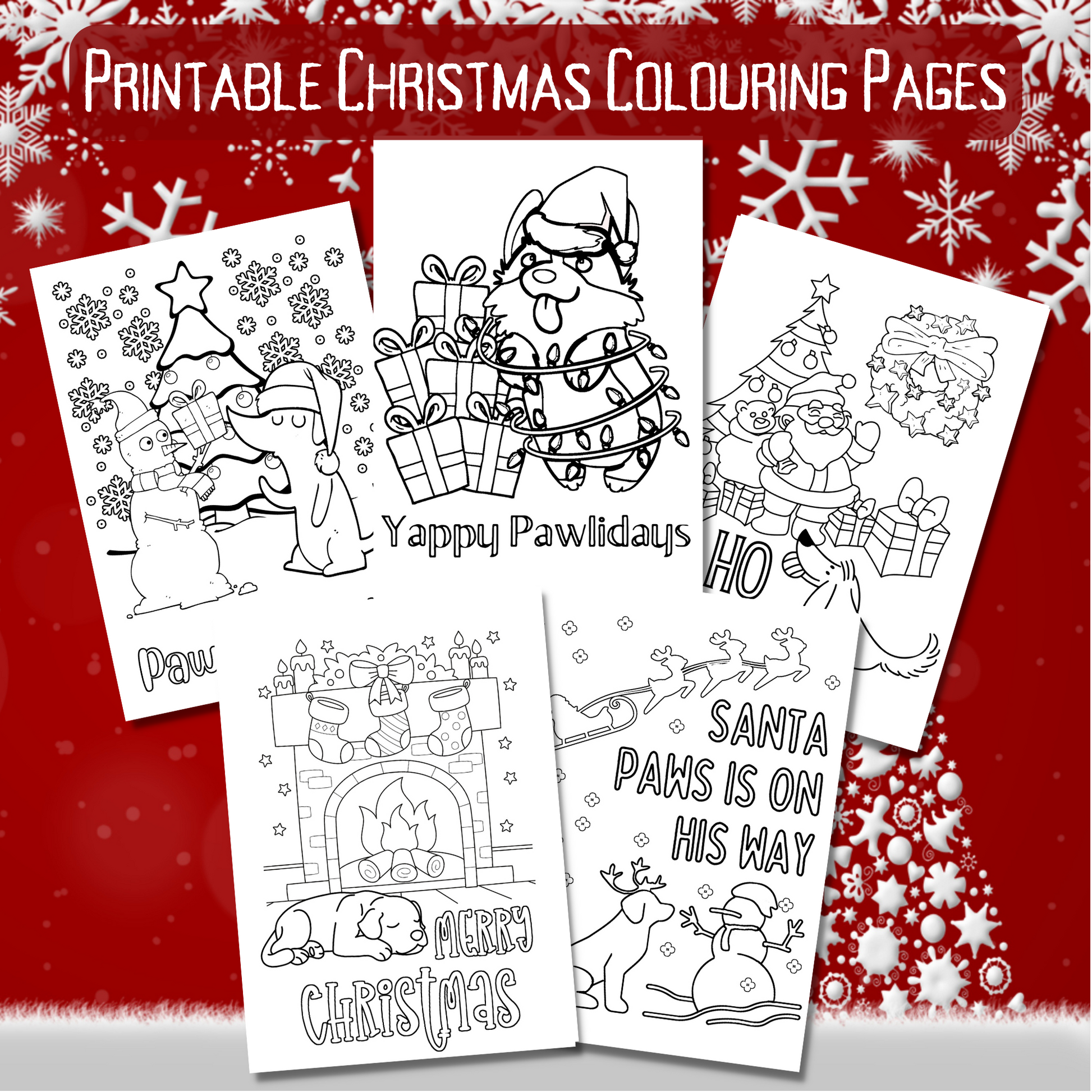 Printable Christmas Colouring Pages Dog Lover Christmas Craft