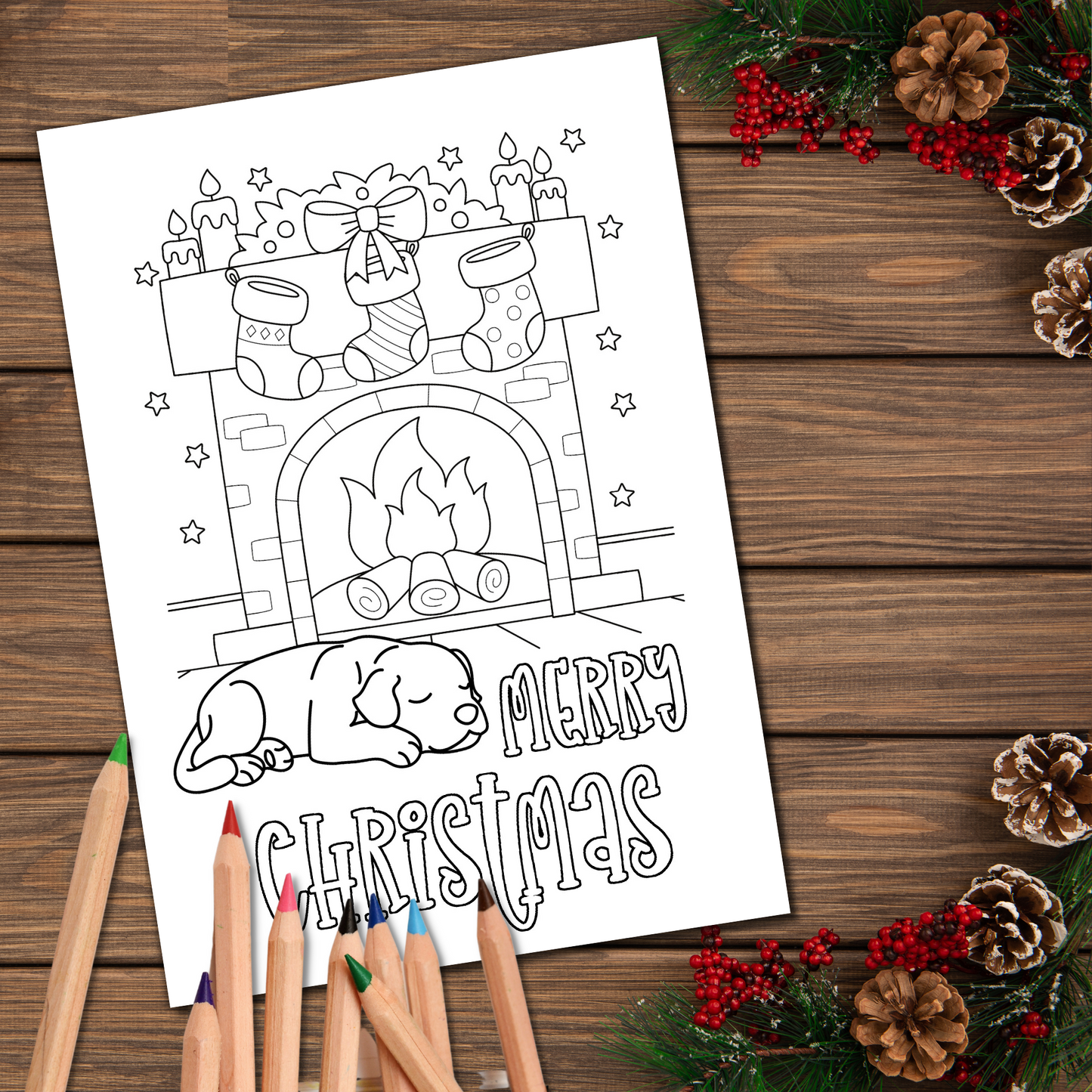 Printable Christmas Colouring Pages Dog Lover Christmas Craft