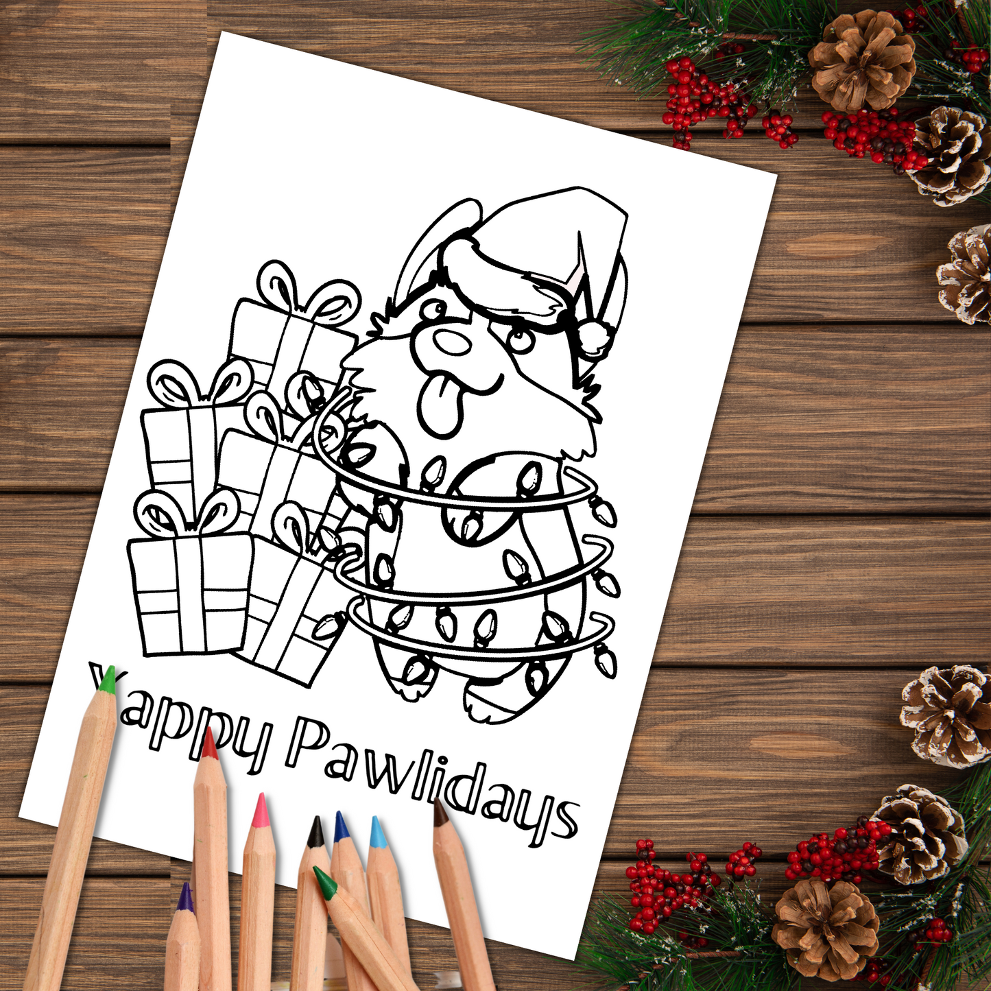 Printable Christmas Colouring Pages Dog Lover Christmas Craft