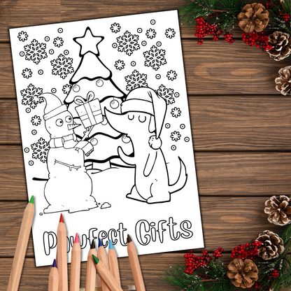 Printable Christmas Colouring Pages Dog Lover Christmas Craft