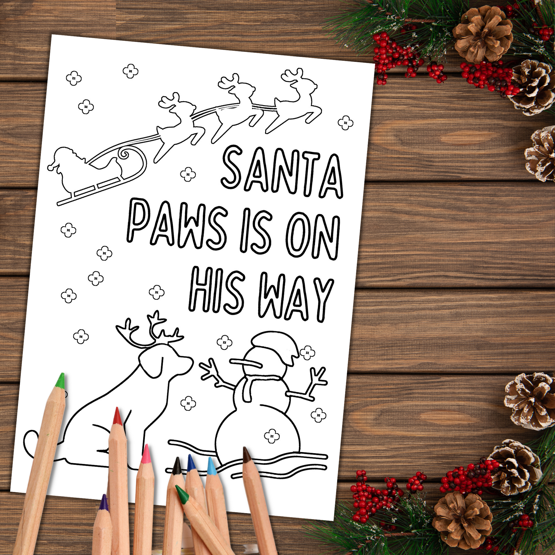 Printable Christmas Colouring Pages Dog Lover Christmas Craft