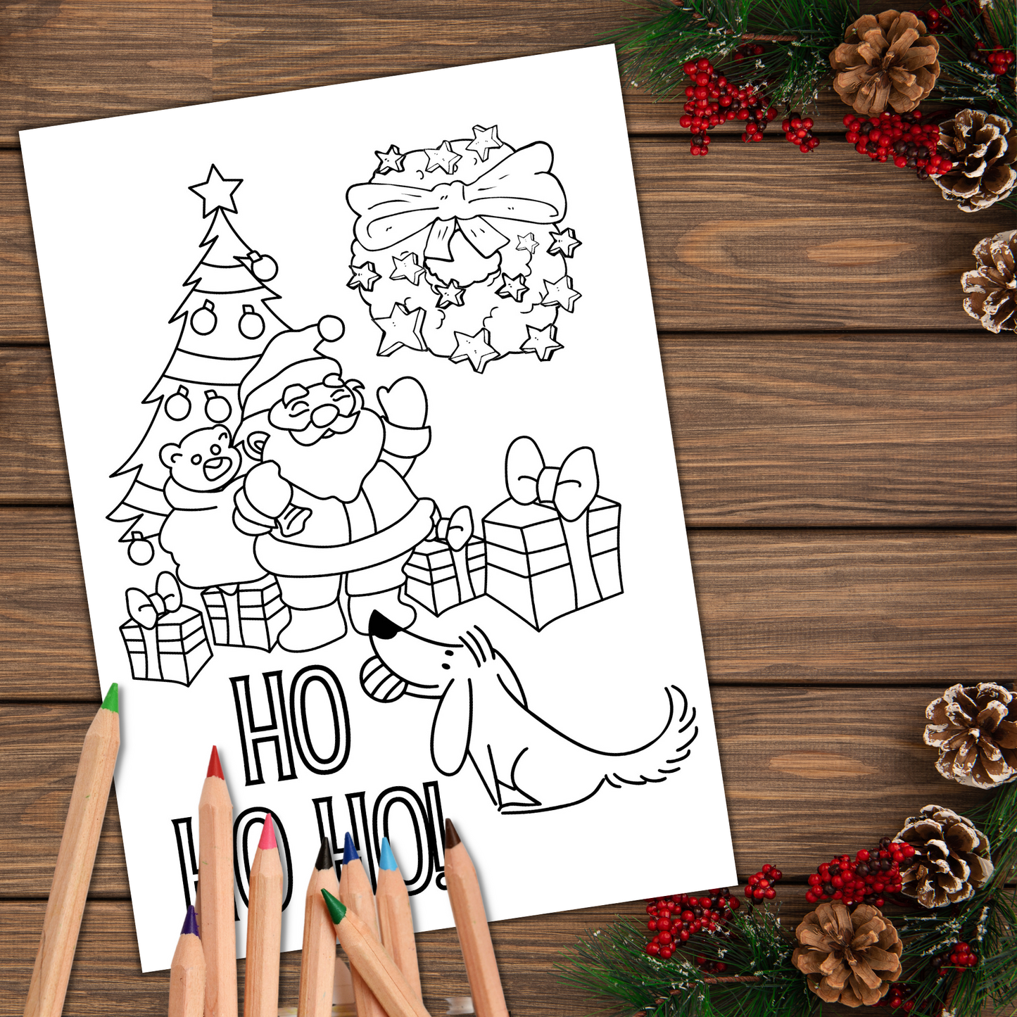 Printable Christmas Colouring Pages Dog Lover Christmas Craft