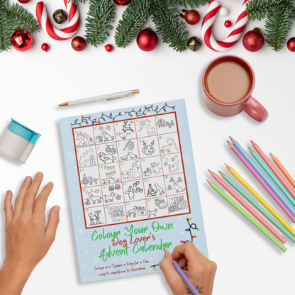 Advent Calendar Printable Dog Calendar Advent Colour Your Own Dog Lover Countdown To Christmas Dog Owner Gift