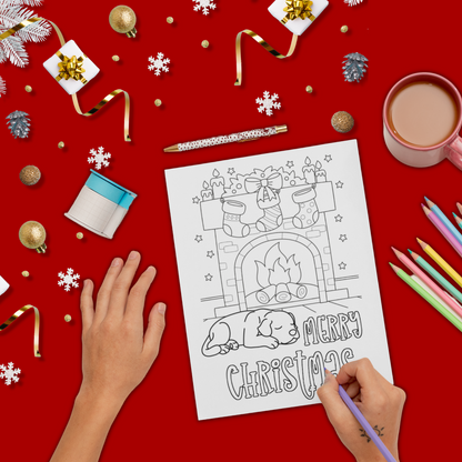 Printable Christmas Colouring Pages Dog Lover Christmas Craft