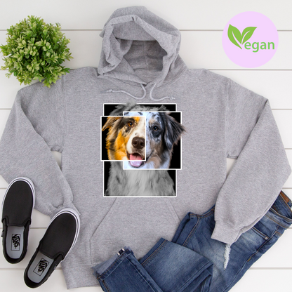 Australian Shepherd Dog Lover Hoodie  vegan grey 