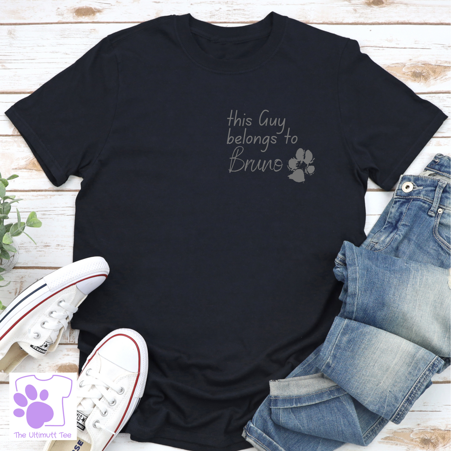 Personalised Dog Lover Custom Dog Owner T shirt, Paw Print Dog Mum Dog Dad Gift