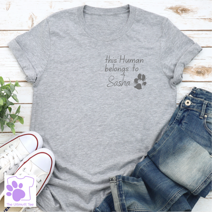 Personalised Dog Lover Custom Dog Owner T shirt, Paw Print Dog Mum Dog Dad Gift