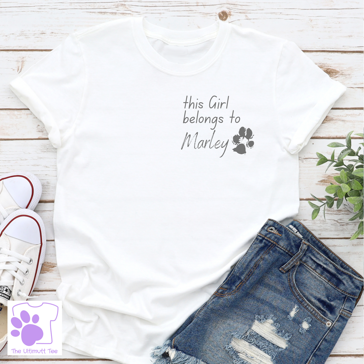 Personalised Dog Lover Custom Dog Owner T shirt, Paw Print Dog Mum Dog Dad Gift