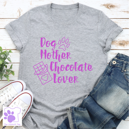 Paw print dog mother chocolate lover grey tshirt