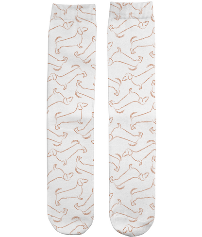 Dachshund Pattern Dog Lover Tube Socks