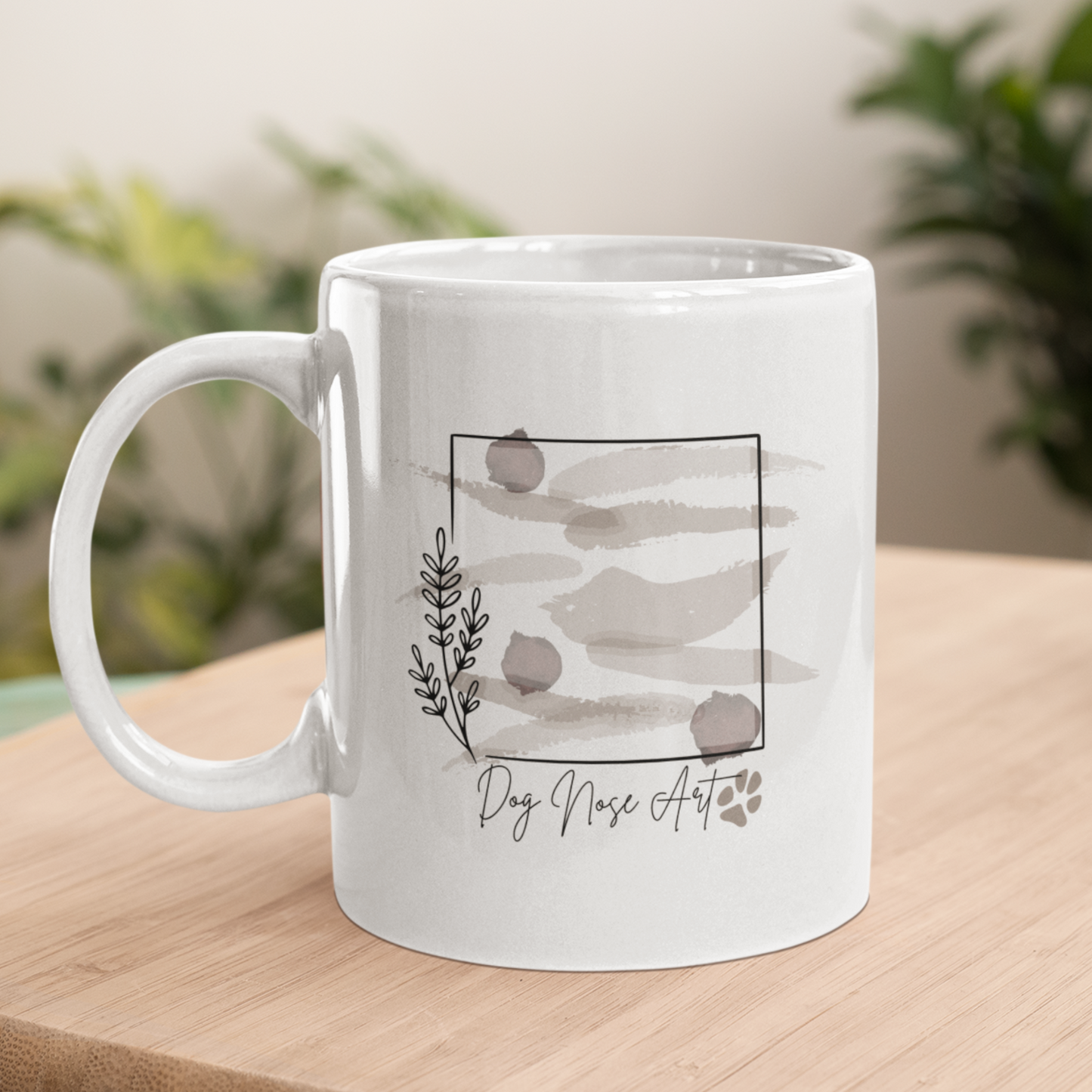 Paw Print Floral Mug Dog Lover Coffee Mug Dog Nose Art Gift For Dog Lover