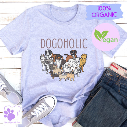 Dogoholic Pack Of Dogs Dog Lover Slogan Vegan T-shirt