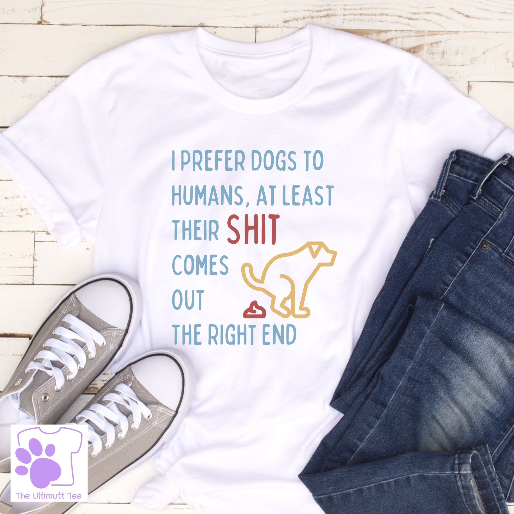 Seminar Shah konstruktion Prefer Dogs To Humans Dog Lover Slogan Vegan T-shirt – The Ultimutt Tee