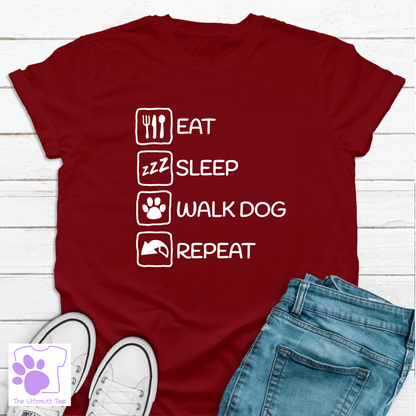 Eat Sleep Repeat Dog Lover T shirt Dog Walker Tshirt Dog Owner Shirt Dog Lover Gift