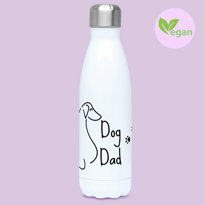 Dog Dad Line Art Paw Prints Dog Lover 500ml Water Bottle