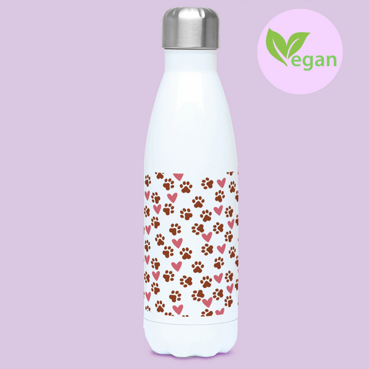 Pawprint Love Heart Dog Lover 500ml Water Bottle