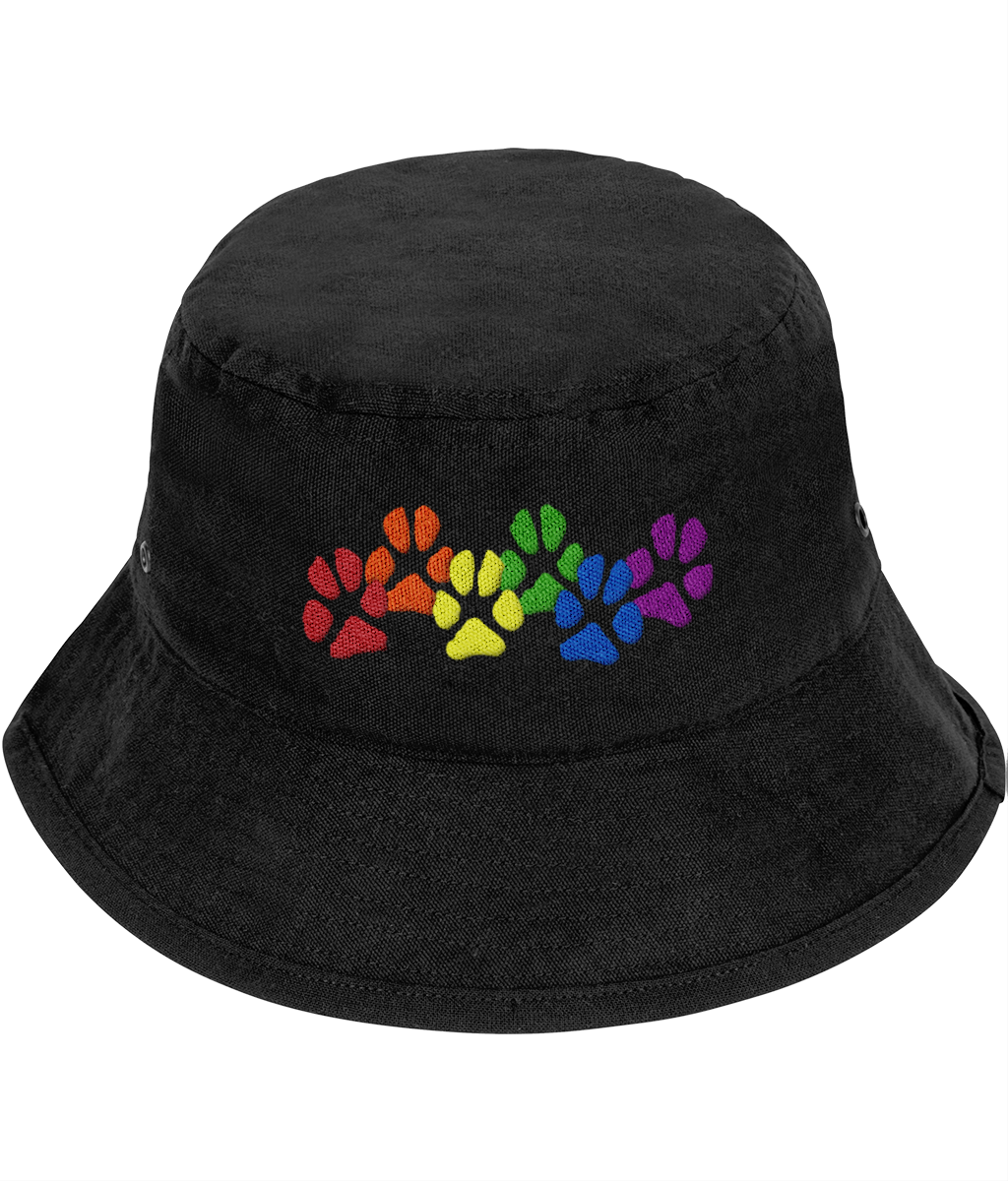 Rainbow Paw Prints Dog Lover Bucket Hat