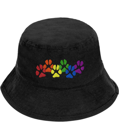 Rainbow Paw Prints Dog Lover Bucket Hat