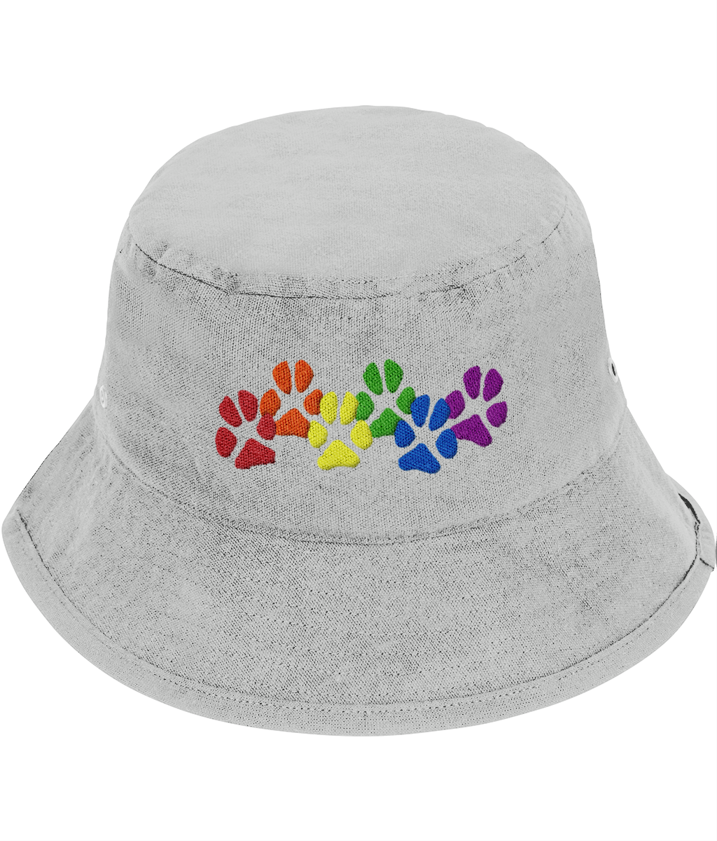 Rainbow Paw Prints Dog Lover Bucket Hat