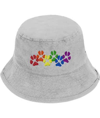 Rainbow Paw Prints Dog Lover Bucket Hat