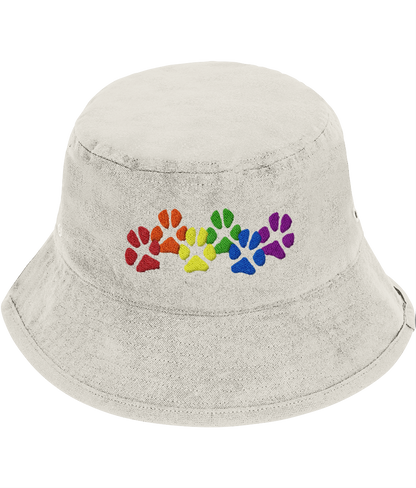 Rainbow Paw Prints Dog Lover Bucket Hat