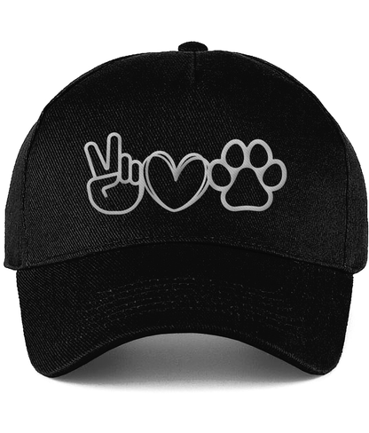 Peace Love Dog Paw Dog Lover Cotton Cap