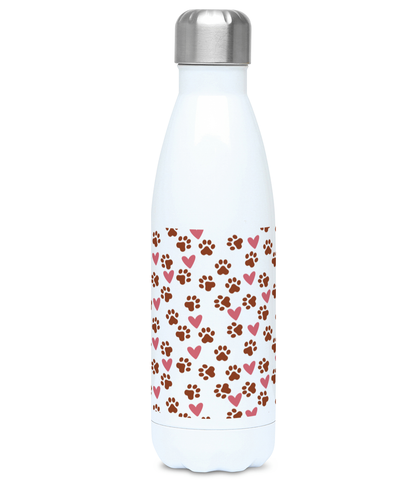 Pawprint Love Heart Dog Lover 500ml Water Bottle