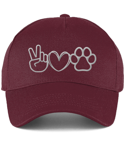 Peace Love Dog Paw Dog Lover Cotton Cap