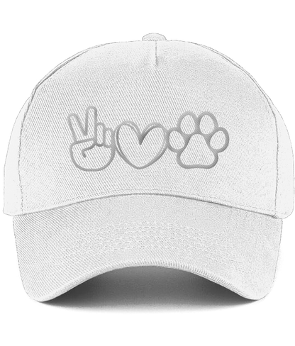 Peace Love Dog Paw Dog Lover Cotton Cap