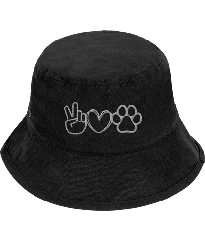 Peace Love Dog Paw Dog Lover Bucket Hat