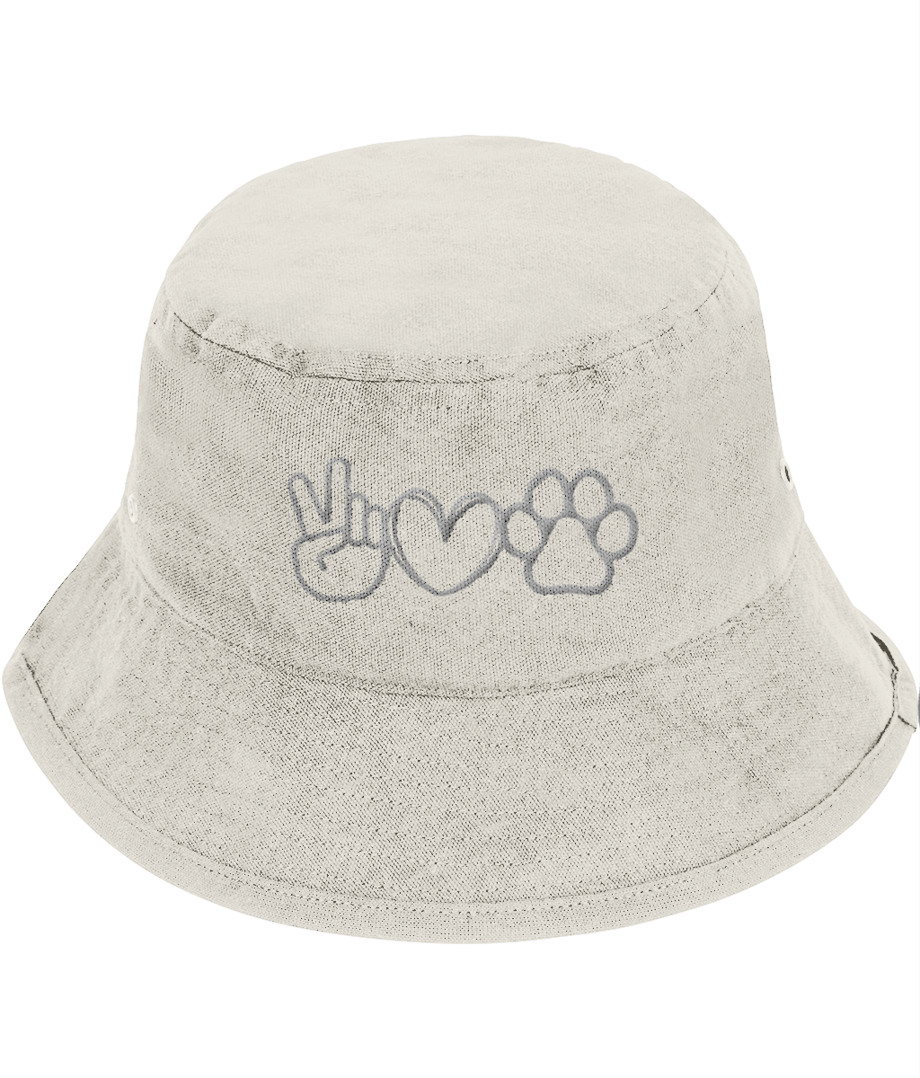 Peace Love Dog Paw Dog Lover Bucket Hat