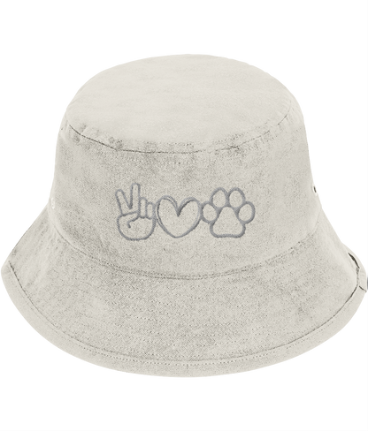 Peace Love Dog Paw Dog Lover Bucket Hat