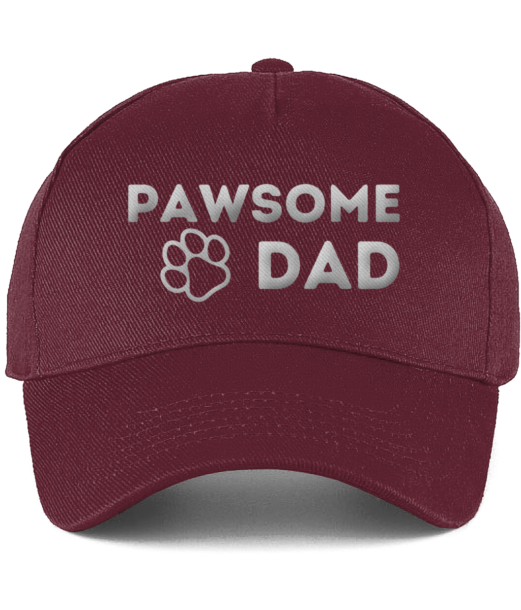 Pawsome Dad Paw Print Dog Dad Cotton Cap