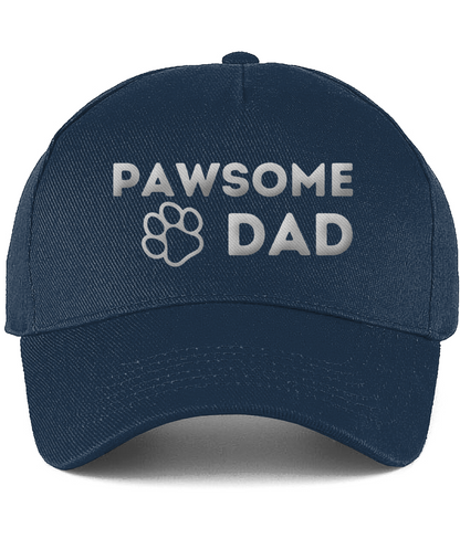 Pawsome Dad Paw Print Dog Dad Cotton Cap