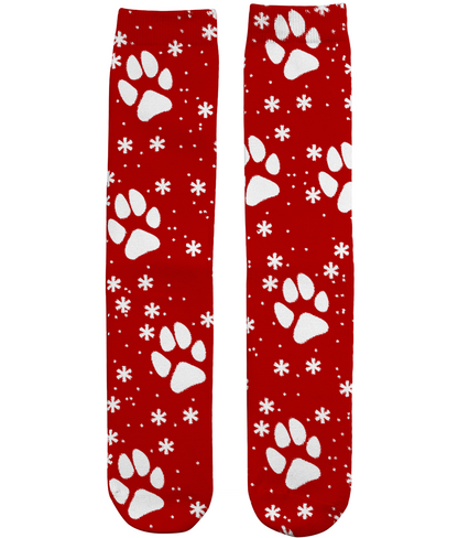 Snow Paws Dog Lover Pattern Christmas Tube Socks