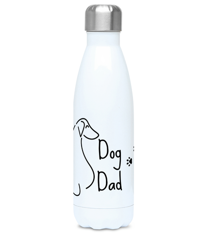 Dog Dad Line Art Paw Prints Dog Lover 500ml Water Bottle