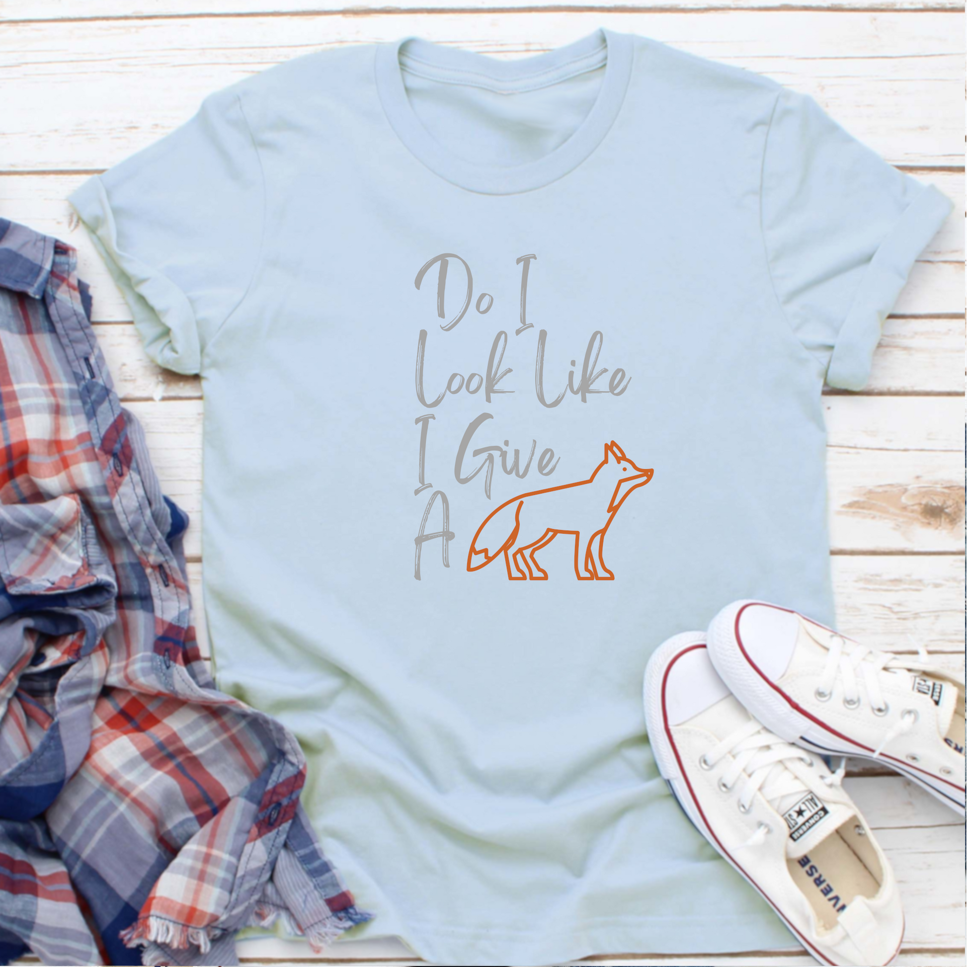 Don't give a fox blue dog lover tshirt