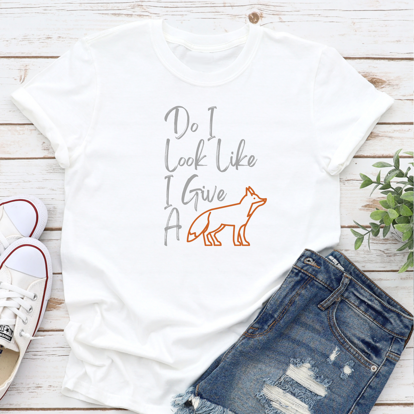 Don't give a fox white dog lover tshirt