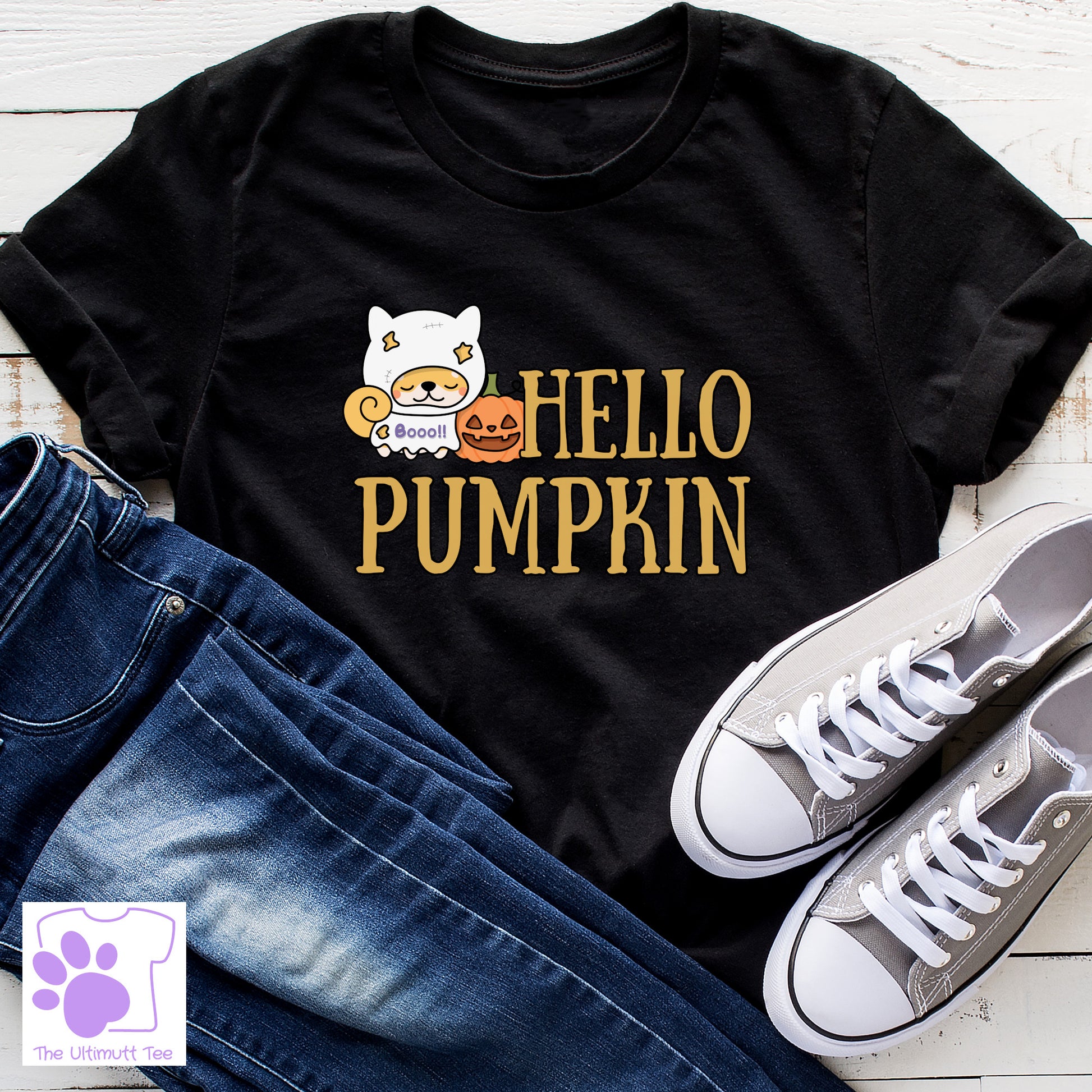 Pumpkin Corgi Halloween T shirt Autumn Dog Lover Vegan T shirt black