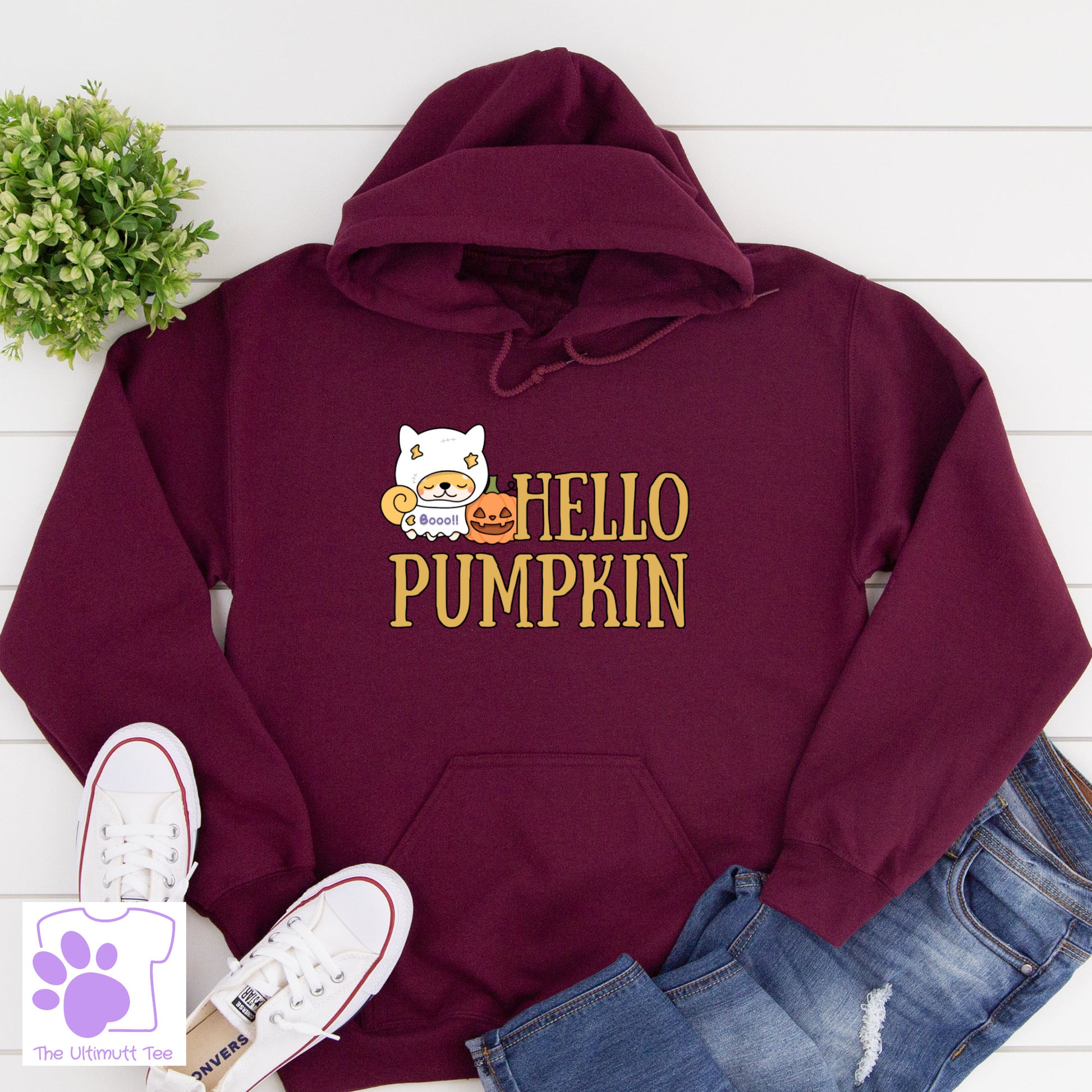 Pumpkin Corgi Halloween Hoodie Autumn Dog Lover Hoodie Dog Owner Gift Red