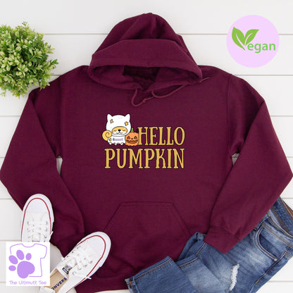 Pumpkin Corgi Halloween Hoodie Autumn Dog Lover Hoodie Dog Owner Gift vegan