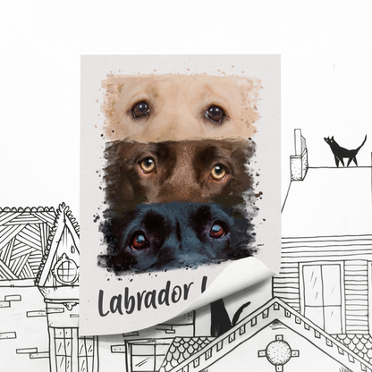 Labrador Love Lab Eyes Painting Dog Lover A3 Poster