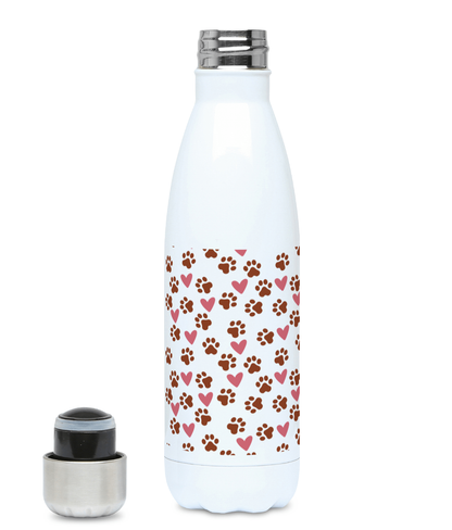 Pawprint Love Heart Dog Lover 500ml Water Bottle